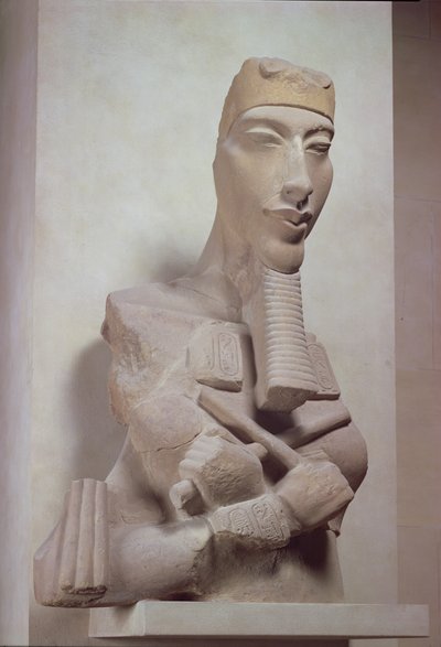 Pilar osírico de Akhenatón (1365-1349 a.C.) del templo solar de Amenofis IV en Karnak, Nuevo Reino, c.1350 a.C. de Egyptian 18th Dynasty